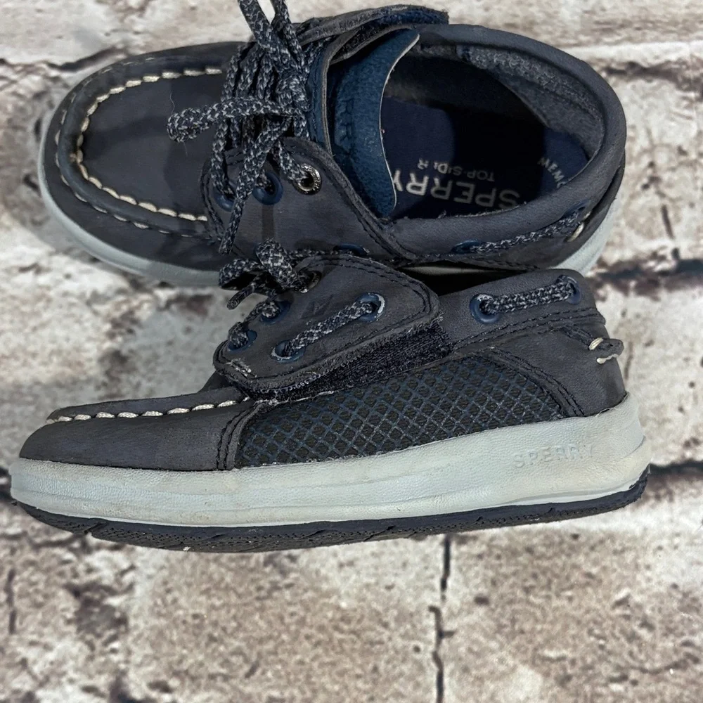 Sperry Toddler Blue Leather Top Sider Boat Shoes